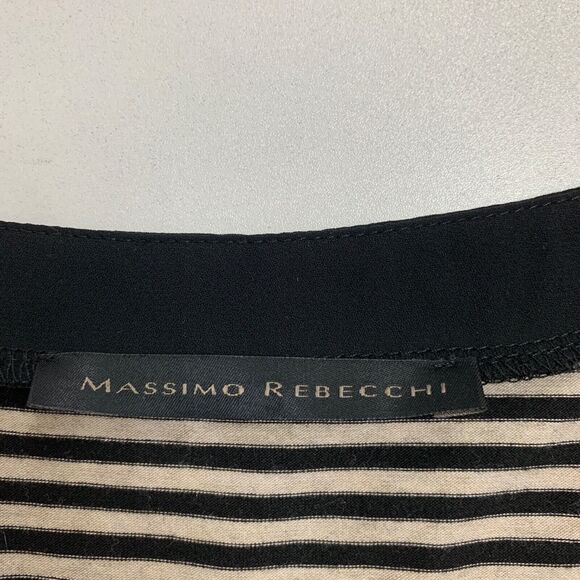 Massimo Rebecchi Popover Top Womens S Small Multi Striped Long Sleeve Drop Tail - Picture 7 of 9
